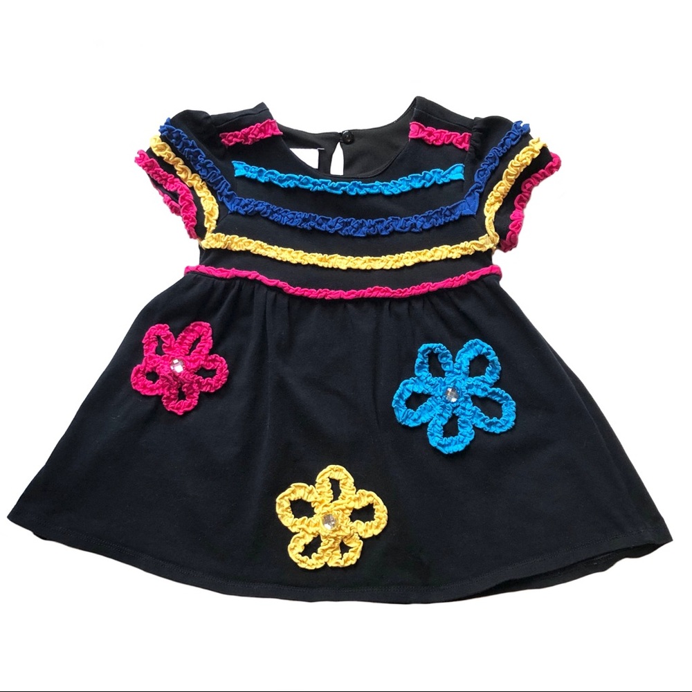 Bonnie Baby Rhinestone Rainbow Flower Dress